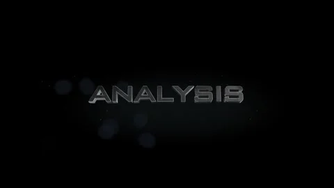 Analysis 3D title metal text on black alpha channel background Stock Footage 256614106