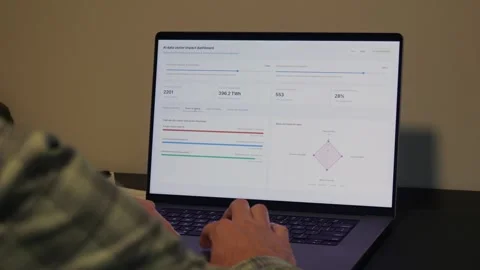 Analysis of AI Data Center Statistics Logistics Stock Footage 335424663