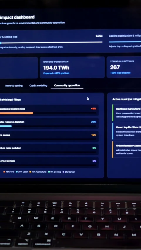 Analysis of AI Data Center Statistics Logistics Stock Footage 335424698