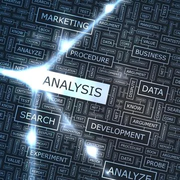 ANALYSIS ANALYSIS. Word cloud illustration. Tag cloud concept collage. Cop... 写真素材