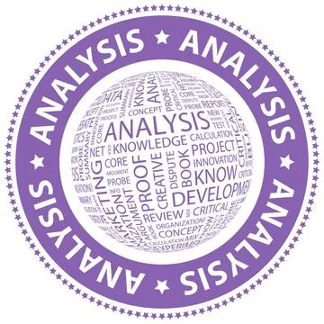 ANALYSIS ANALYSIS. Word cloud illustration. Tag cloud concept collage. Cop... Stock Photos