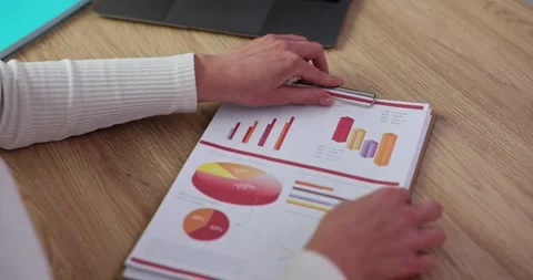 Analysis and comparison of business profitability in charts Stock Footage 255807595