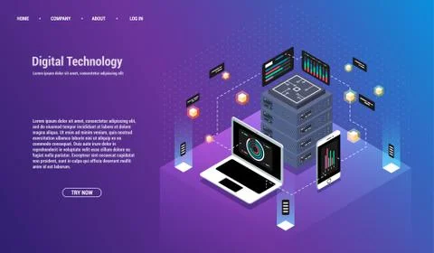 Analysis and Investment. Data visualization concept. 3d isometric vector 스톡 일러스트