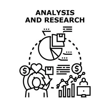Analysis and research vector concept illustration イラスト素材