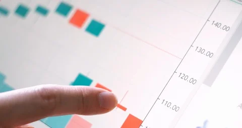 Analysis and selection of data from charts and tables on the screen modern Vídeo Stock 129251384