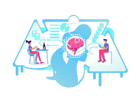 Analysis and systematization of information flat concept vector illustration Stock Illustration