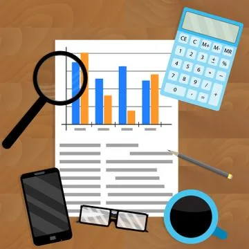 Analysis of annual report data Stock Illustration