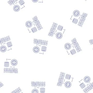 Analysis binary digital processing glyph seamless pattern Stock Illustration