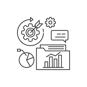 Analysis black line icon. Analytics and graph, chart. Sign for web page, app. 스톡 일러스트