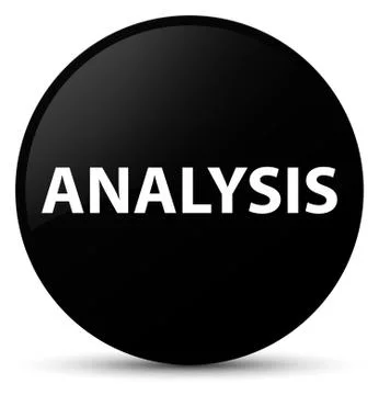 Analysis black round button Stock Illustration