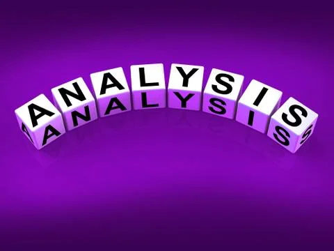Analysis blocks represent research scrutiny reasoning and analytics Stock Illustration