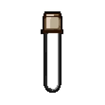 Analysis blood test vial pixel art vector illustration Stock Illustration