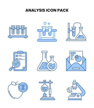 Analysis Blue UI Icons Pack イラスト素材