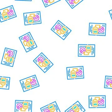 Analysis business achievement vector seamless pattern Stock Illustration