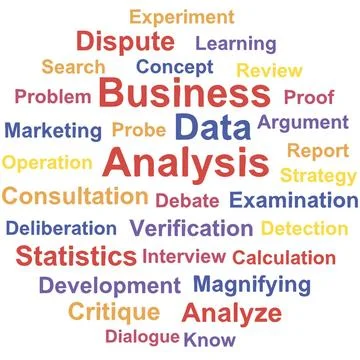 ANALYSIS Business Data analysis. Word cloud concept. Vector illustration. ... Stock Photos