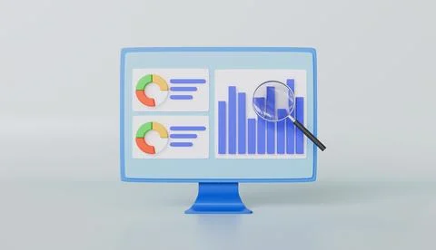 Analysis business financial data, Graph with analysis business financial Stock Illustration