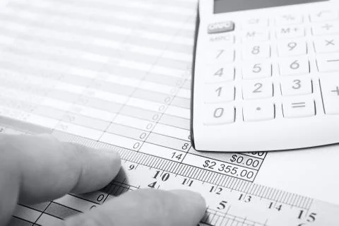 Analysis of business graphs Stock Photos