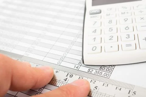 Analysis of business graphs Stock Photos