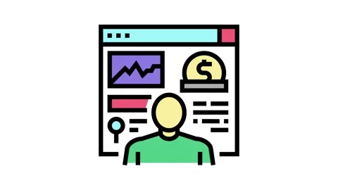 Analysis business plan color icon animation 스톡 동영상 224018038