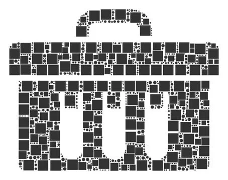 Analysis Collage of Squares and Circles Stock Illustration