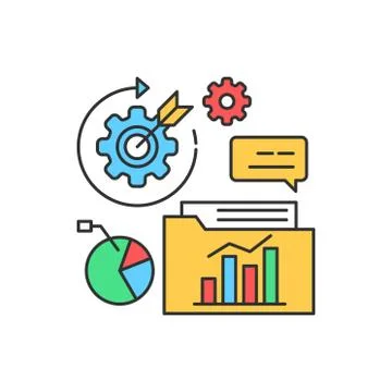 Analysis color line icon. Analytics and graph, chart. Sign for web page, app. 스톡 일러스트