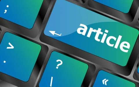 Analysis Concept. Button on Modern Computer Keyboard with Word Article on It. Illustrazione stock