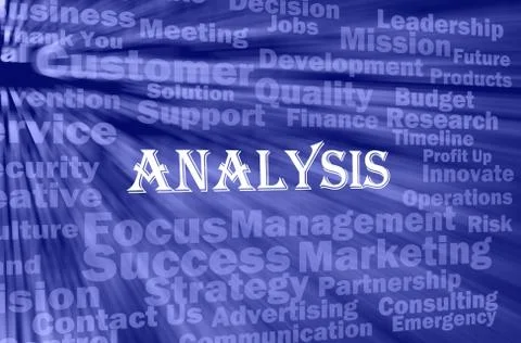 Analysis concept with related words Ilustração Stock