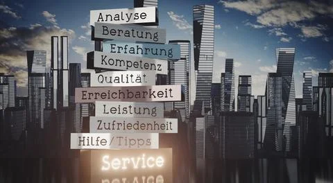 Analysis, Consulting, Experience, Competence, Quality, Availability, Performance Ilustración de archivo