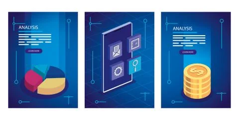 Analysis data with decoration icons Stock Illustration