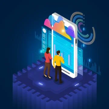 Analysis data mobile Stock Illustration