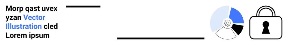 Analysis of Data Represented with Graph and Security Lock Concept Stock Illustration
