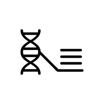 Analysis dna icon vector outline illustration Stock Illustration