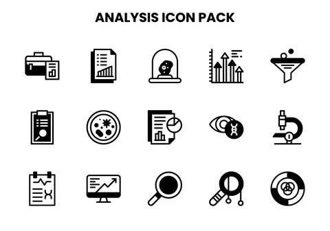 Analysis DuoTone Design Icons Pack Stock Illustration