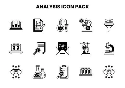 Analysis DuoTone Icons Pack Stock Illustration