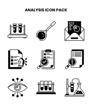Analysis DuoTone Icons Pack Stock Illustration