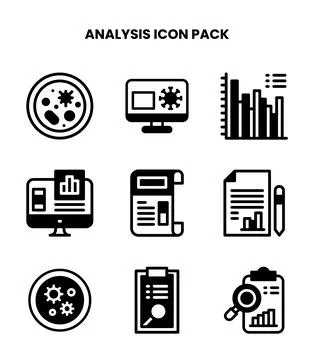 Analysis DuoTone Icons Pack Stockillustratie