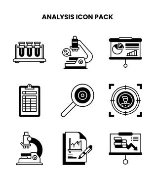 Analysis DuoTone Scalable Icons Pack Stockillustratie