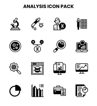 Analysis DuoTone Scalable Icons Pack Ilustración de archivo