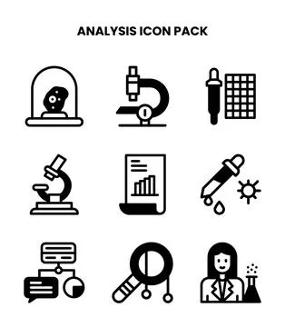 Analysis DuoTone Set Icons Pack Stockillustratie