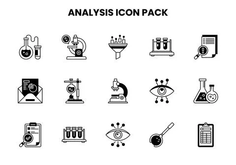 Analysis DuoTone UI Icons Pack Stock Illustration