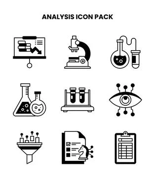 Analysis DuoTone Vector Icons Pack Illustrazione stock
