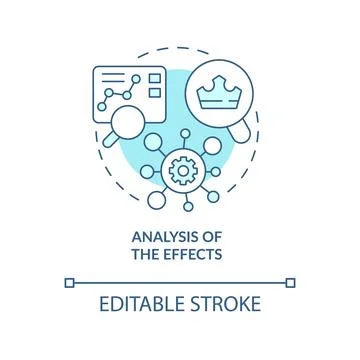 Analysis of effects turquoise concept icon Stock Illustration