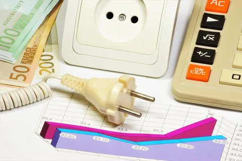Analysis of the electricity consumption schedule. Stock Photos