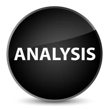 Analysis elegant black round button Stock Illustration