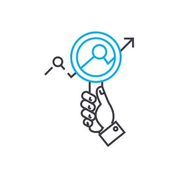 Analysis of extremal values vector thin line stroke icon. Analysis of extremal Illustrazione stock