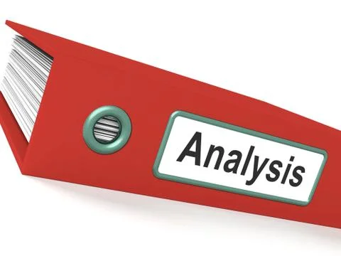 Analysis file containing data and analyzing documents Illustrazione stock