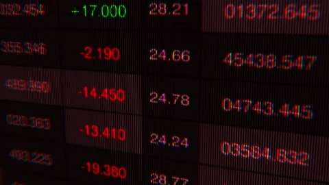 Analysis of Financial Data Showcasing Real-Time Stock Market Trends and Stock Footage 341526740