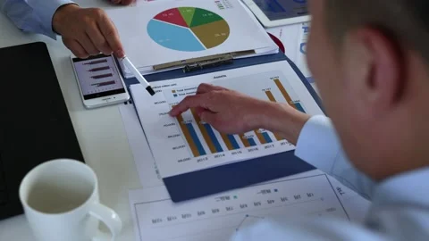 Analysis of financial statement performance data of listed companies Stock Footage 223288833