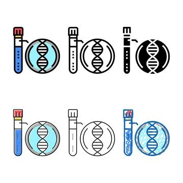 Analysis flask genetic molecule color variations icon vector Stock Illustration