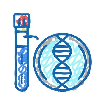 Analysis flask genetic molecule icon doodle illustration Illustrazione stock